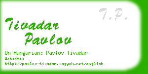 tivadar pavlov business card